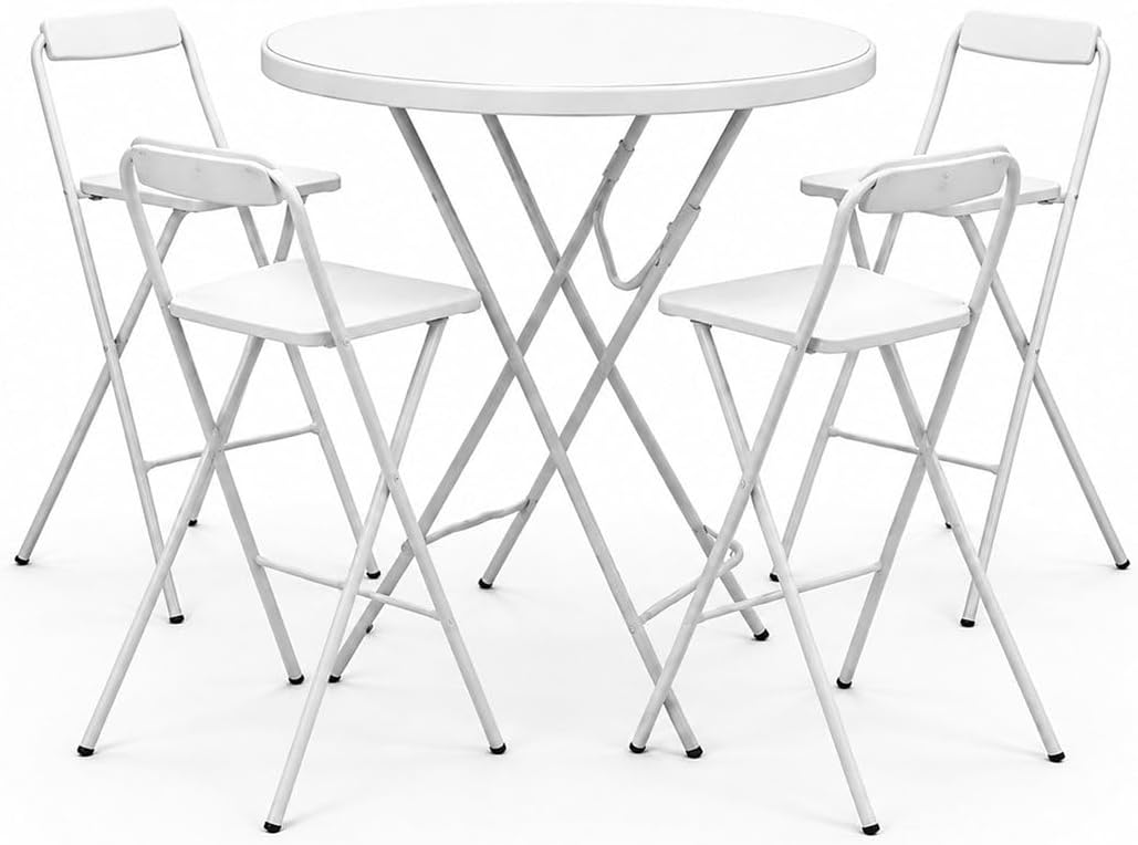 Mesa de jantar, Jardin202, 80 × 110 cm, 150 kg, dobrável, aço, tecido, Preto, para uso diário