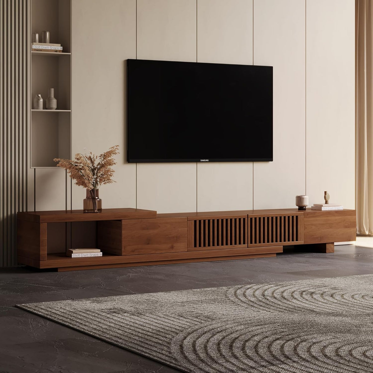 Móvel de TV, OLEYLUCKLIVE, 198 cm, 262 cm, 210 cm, 180 cm, 83 ', aço, madeira, Walnuss, para a sala