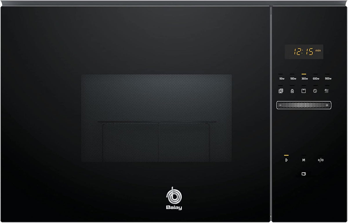 Micro-ondas com grill, Balay, 900 W, 31.5 cm, 25 L, 1200 W, 8 programas, vidro, Preto, para a cozinha