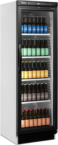 Frigorífico para bebidas, Tefcold, CEV425, 372 L, 2 a, com iluminação LED, com prateleiras, vidro, Branco, para uso diário