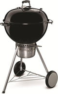 Grelhador a carvão, Weber, Master-Touch, 55,9 cm, dobrável, com rodas, madeira, Preto, para utilização no exterior