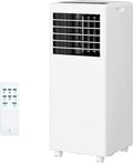 Ar condicionado portátil, PrecisionAuto, com comando à distância, com temporizador, com rodas, Branco / Preto, para uso diário