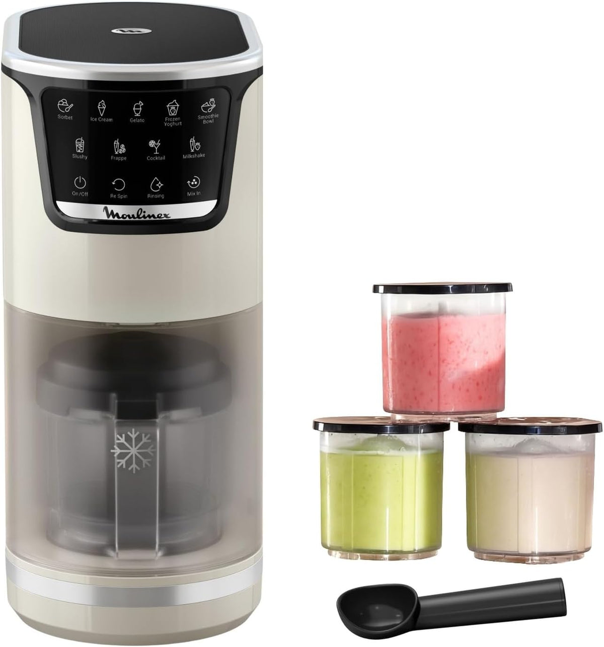 Máquina de gelo, Moulinex, 10 programas, 8,2 kg, 1 programas, Branco, para uso diário