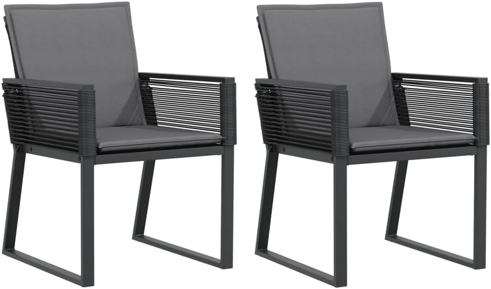 Cadeira de jantar, vidaXL, Gartenst, resistente à água, com portas, aço, ratã, Preto, para uso diário