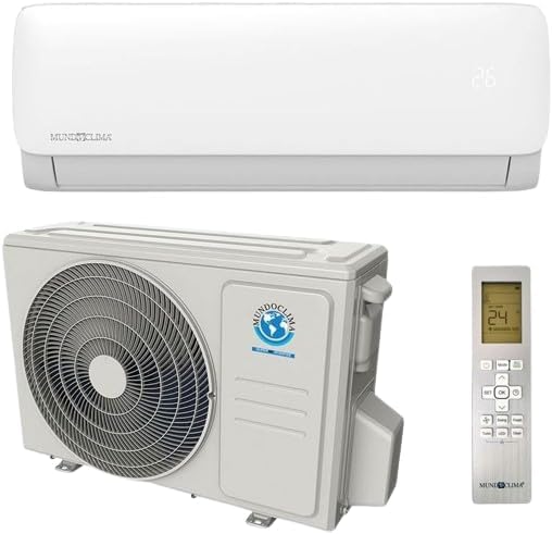 Ar condicionado split, MUNDOCLIMA, MUPR-12-H9A, 3500 W, 1 W, 38,7 kg, com comando à distância, com temporizador, com iluminação LED, Multicolor