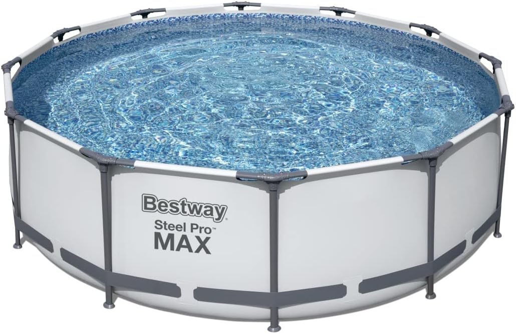 Piscina desmontável, Bestway, 56418, 100 cm, 2.006 L, 366 × 100 cm, vidro, Cinzento escuro, para jardim e exterior