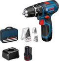 Berbequim aparafusador, Bosch Professional, 12V, 2.0Ah, com bateria, com carregador, madeira, metal, Natural, para trabalhos de manutenção