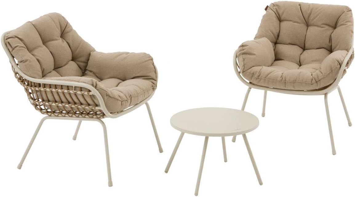 Espreguiçadeira, HESPERIDE, 74 cm, 71 cm, 48 cm, 77 cm, 35 cm, 74 × 71 × 77 cm, aço, Natural, para uso diário