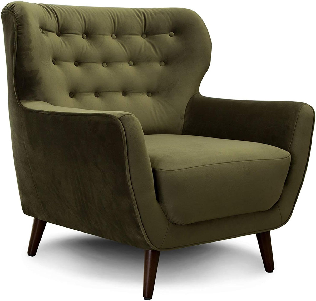 Sofá, CAVADORE, Sessel, 88 cm, 57 cm, 44 cm, 56 cm, 15 cm, veludo, poliéster, Verde, para a sala