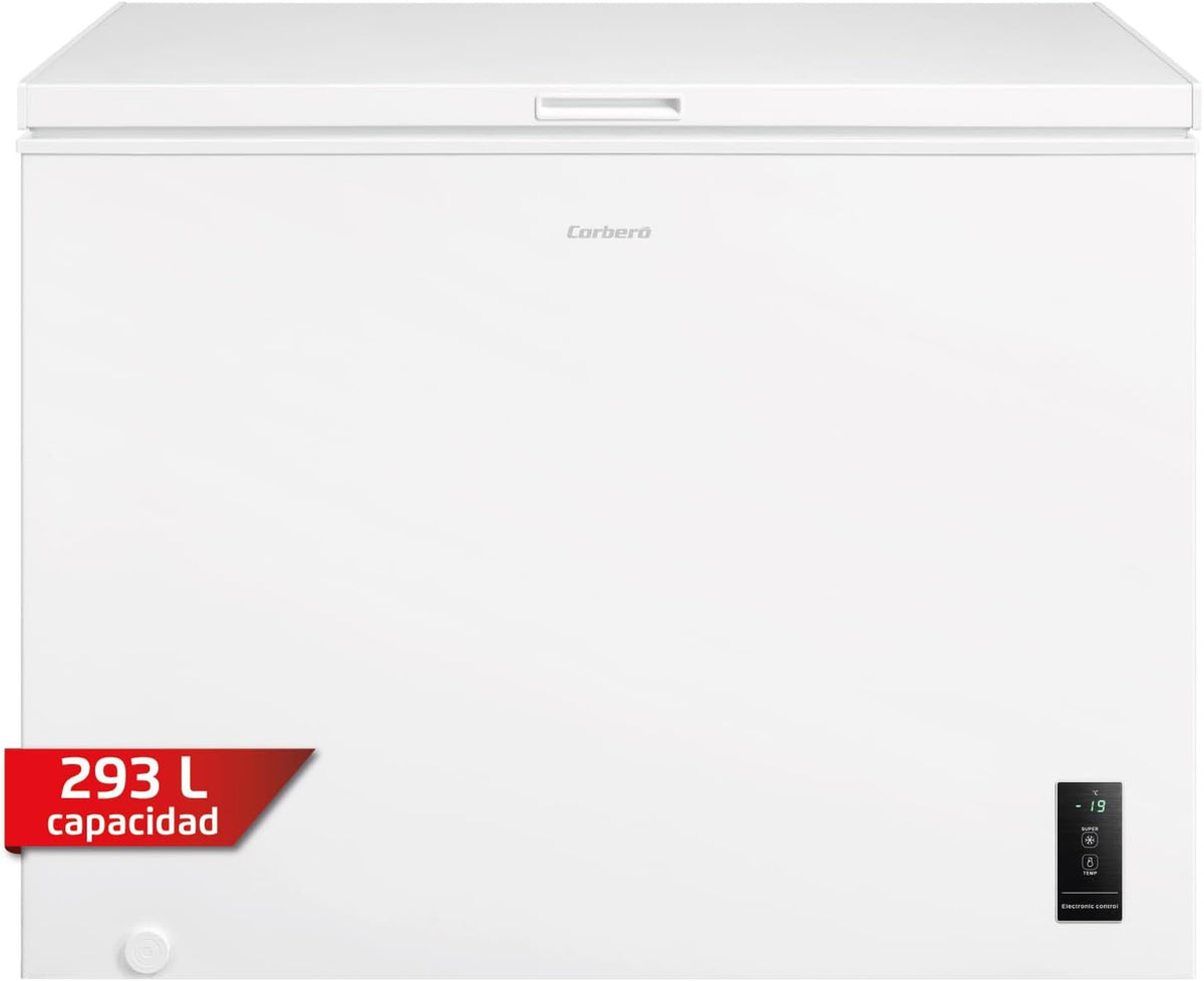 Arca congeladora, Corbero, 293 L, 41 db, 84,4 cm, 106,5 cm, 59,2 cm, classe energética E, Multicolor, para uso diário