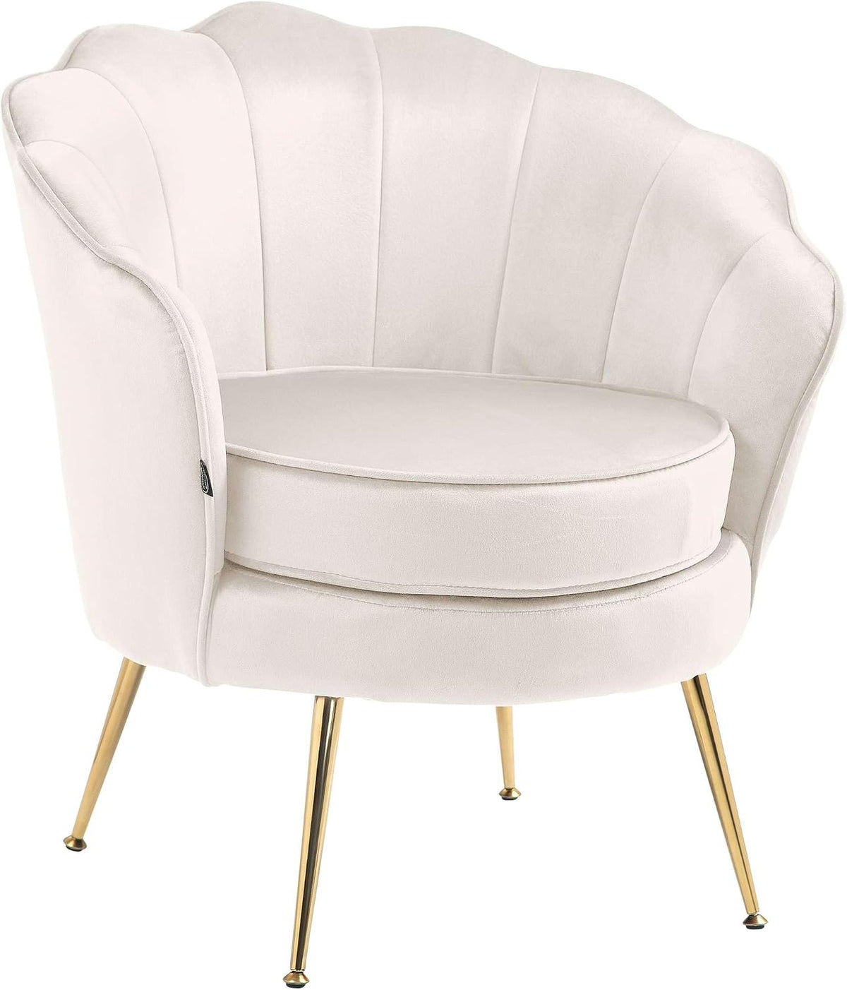 Poltrona, CLP, Sessel, 60 cm, 44 cm, 52 cm, 36 cm, 67 cm, veludo, poliéster, Dourado / Creme, para a sala