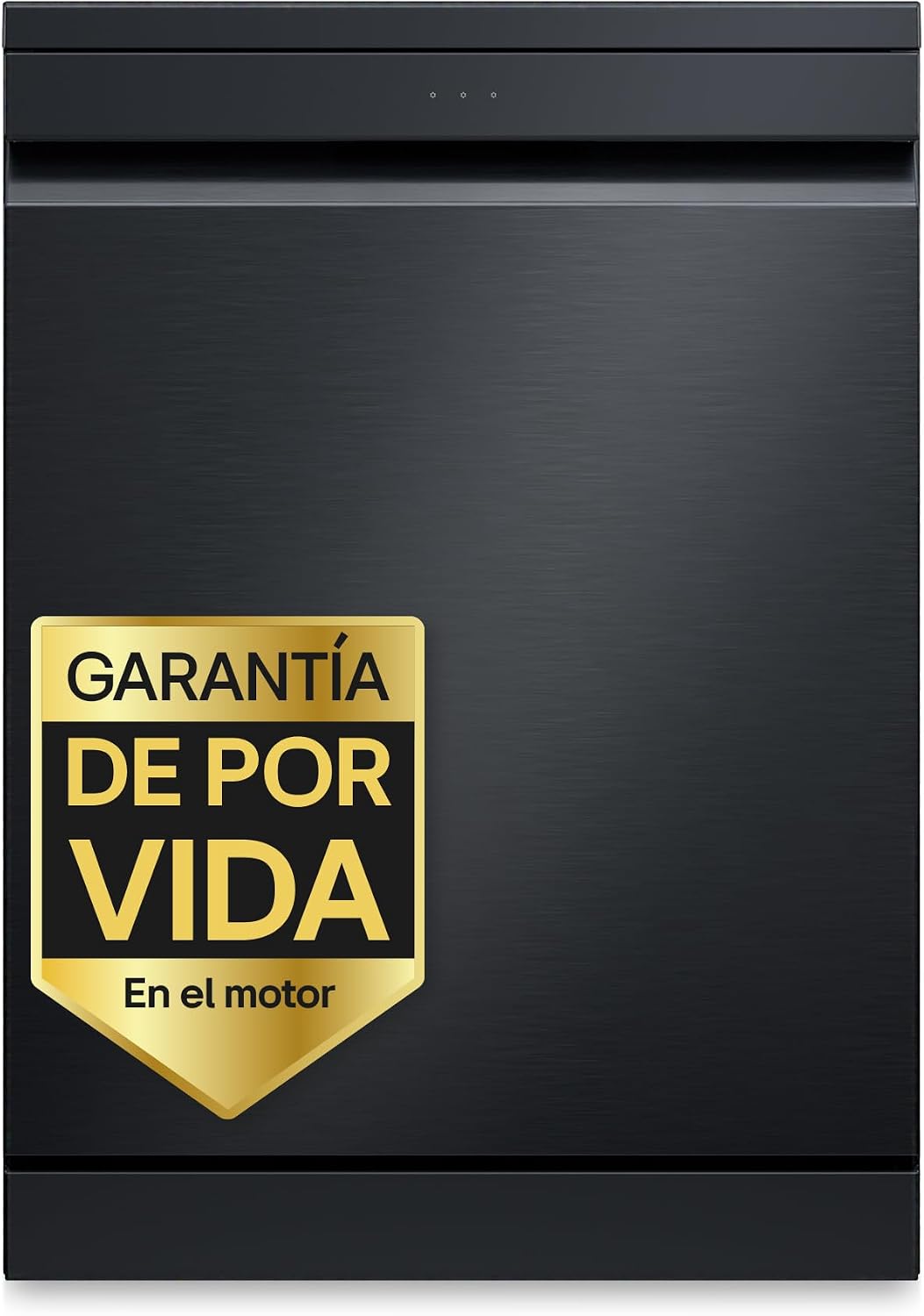 LG, Máquina de lavar loiça, DF375HMS, 14 L, 9,5 L, 43 dB, 49,6 kg, com controlo por aplicação, aço, Preto, para uso diário