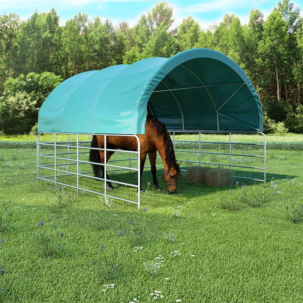 Conjunto de jardim, Gecheer, 3.7 m, 3.7 × 3.7 m, aço, tecido, Verde, para jardim e exterior