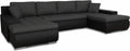 Sofá, Sofnet, Wohnlandschaft, 350 cm, 185 cm, 85 cm, 430 g, 300 × 140 cm, madeira, pele sintética, Preto, para a sala