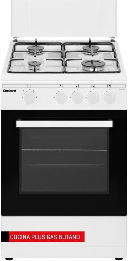 Fogão independente, Corbero, 55 L, 60 L, com gavetas, aço inoxidável, aço, Branco, para a cozinha