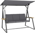 Baloiço de jardim, Outsunny, UPF50, 222 × 131 × 175 cm, 150 cm, 360 kg, 180 g, poliéster, Cinzento, para jardim e exterior