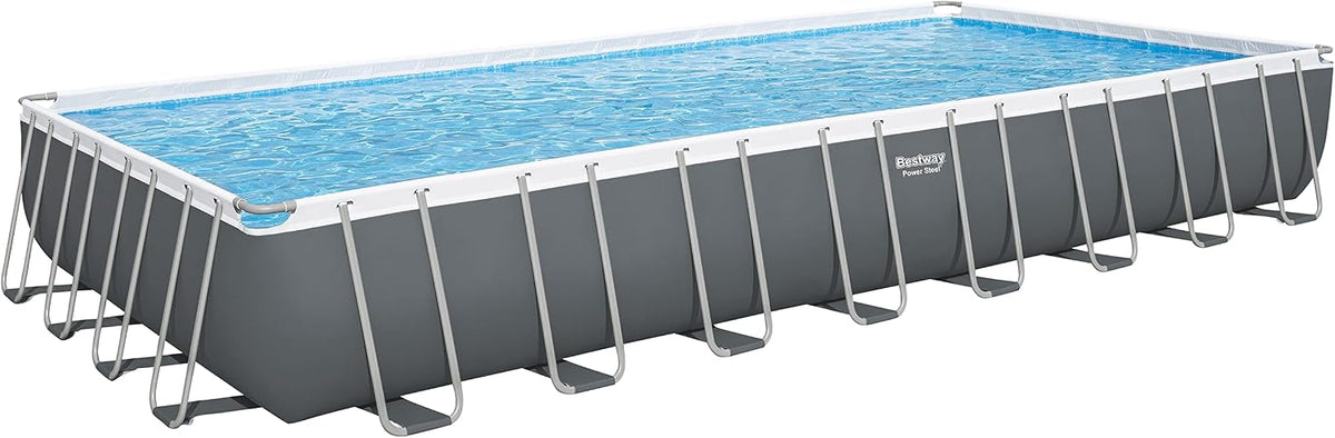 Piscina desmontável, Bestway, 132 cm, 956 × 488 × 132 cm, aço, poliéster, Cinzento, para jardim e exterior