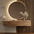 Roupeiro, Planetmöbel, Flurgarderobe, 160 cm, 1 × 160 cm, 32,5 cm, 37,8 cm, 100 cm, com iluminação LED, com gavetas, Branco / Preto, para o quarto