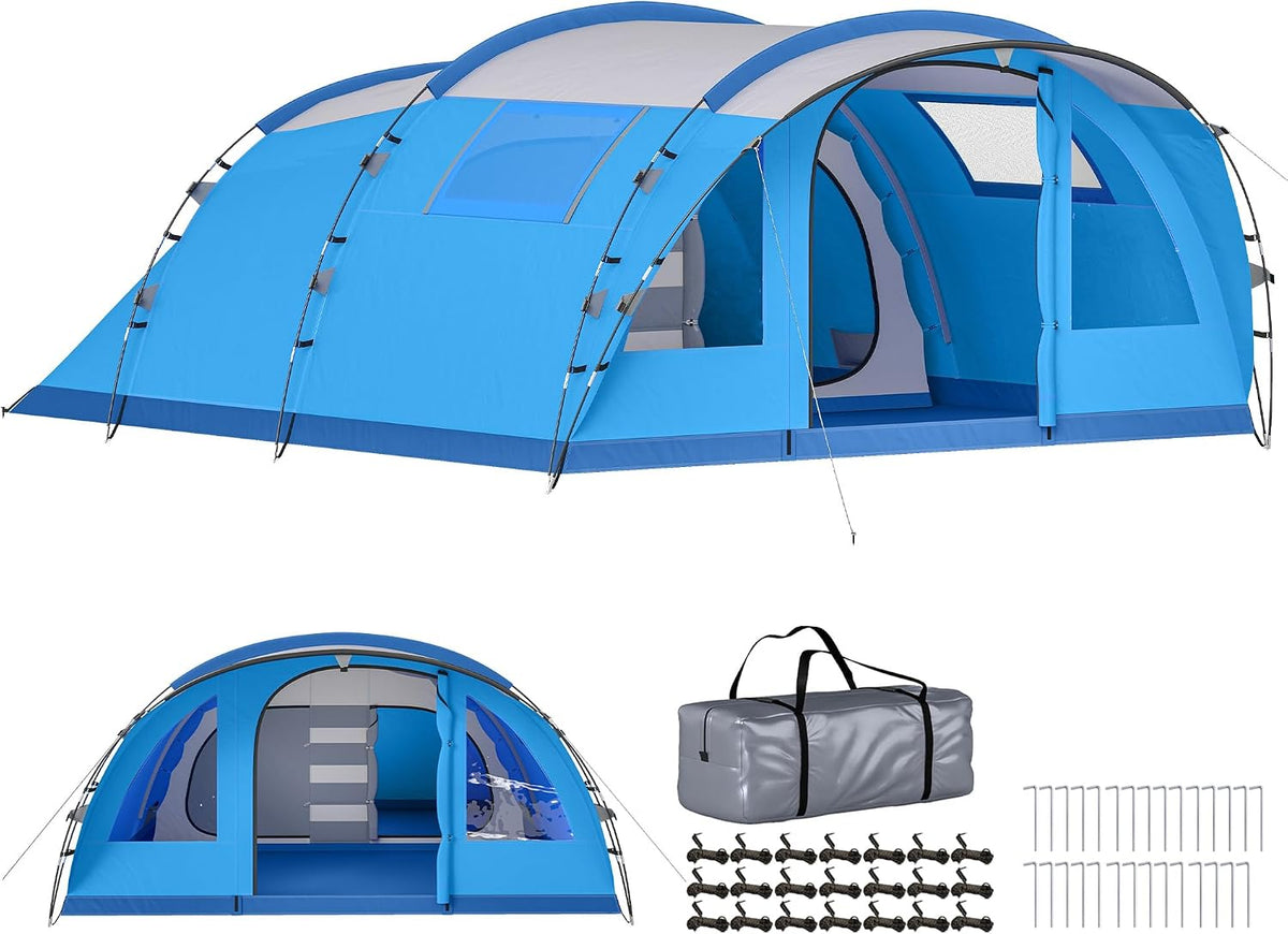 Artigo para casa, Outsunny, 3000 mm, 5 Pessoas, poliéster, plástico, Azul, para uso diário