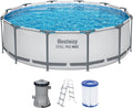 Piscina desmontável, Bestway, 100 cm, 366 × 100 cm, aço, plástico, Cinzento, para jardim e exterior