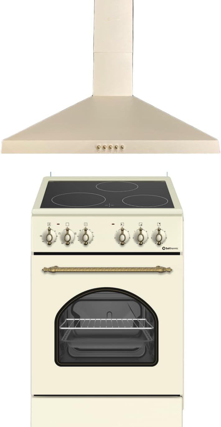 Exaustor, SOLTHERMIC, COMBO, 50 CM, 48 L, 350 M, 85 cm, 60 cm, 65 dB, com temporizador, vidro, Creme, para uso diário