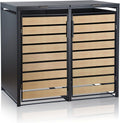 Abrigo para contentores, Zelsius, RAL7016, 117 cm, 19,5 cm, aço, madeira, Antracite, para utilização no exterior