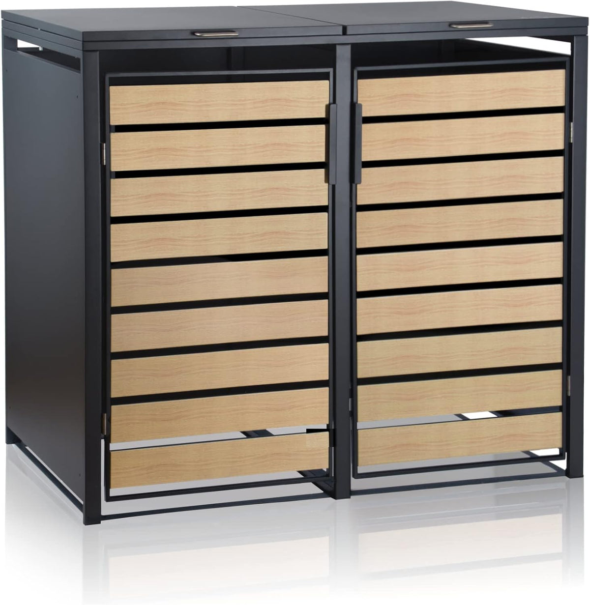 Abrigo para contentores, Zelsius, RAL7016, 117 cm, 19,5 cm, aço, madeira, Antracite, para utilização no exterior