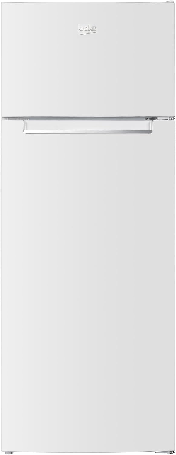 Beko, Frigorífico combinado, RDSO206K40WN, 143 cm, 5 cm, com iluminação LED, com prateleiras, vidro, Branco, para uso diário
