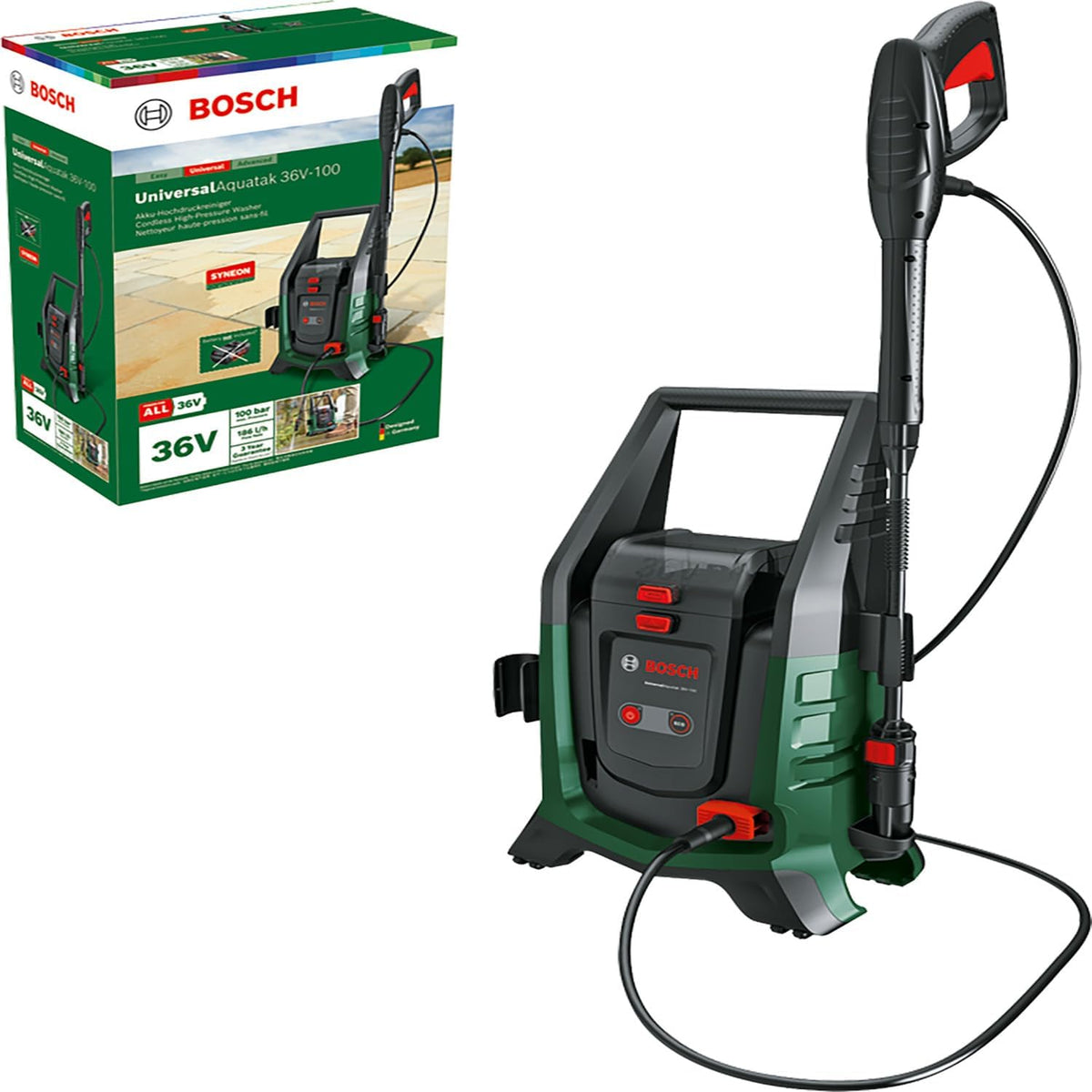 Bosch, Lavadora de alta pressão, Akku-Hochdruckreiniger, 36V, 450 ml, sem bateria, Mehrfarbig, para uso diário