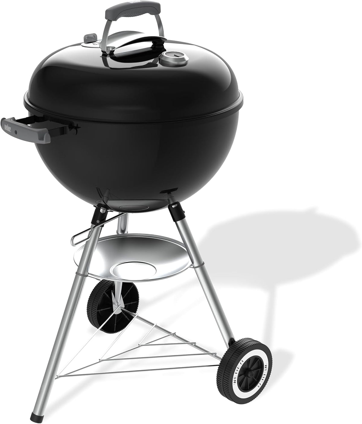 Grelhador a carvão, Weber, Original, 47 cm, regulável, com rodas, aço, madeira, Natural, para utilização no exterior