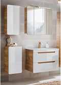 Armário com espelho, Lomadox, Badezimmerm, 81 cm, 46 cm, 32cm, 22cm, 60cm, com gavetas, com portas, painel de madeira, Branco, para uso diário