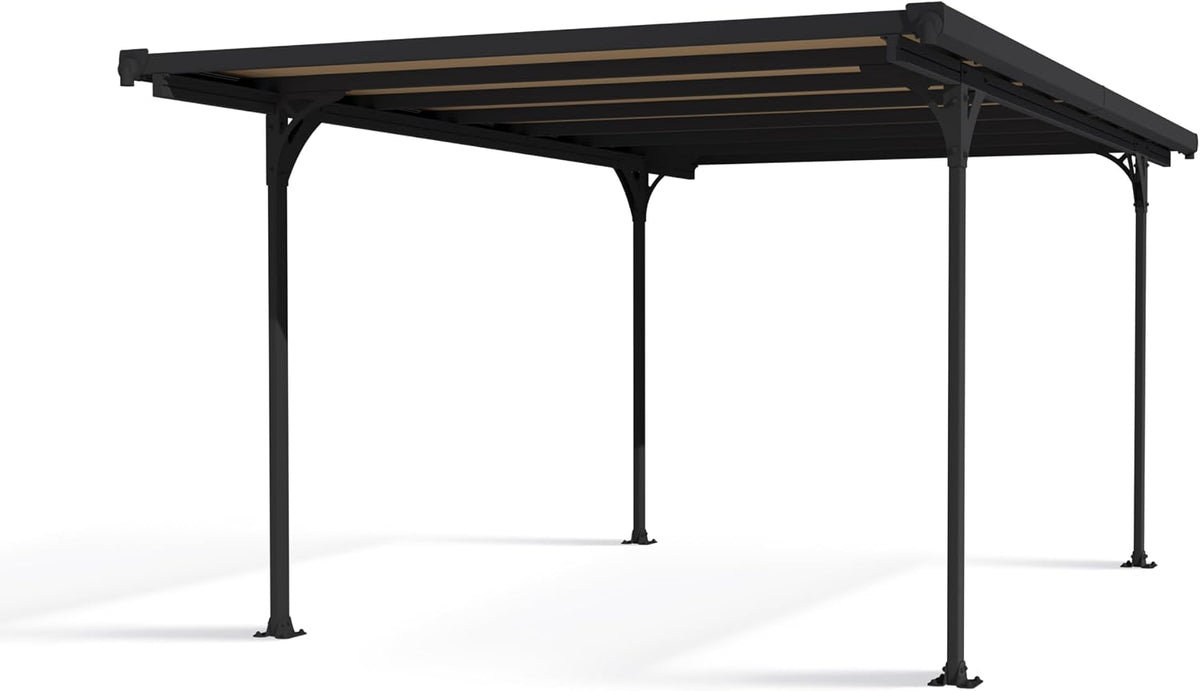 Toldo, Palram, 300 cm, 504 × 300 cm, 5,04 × 3,00 m, aço, alumínio, Preto, para utilização no exterior