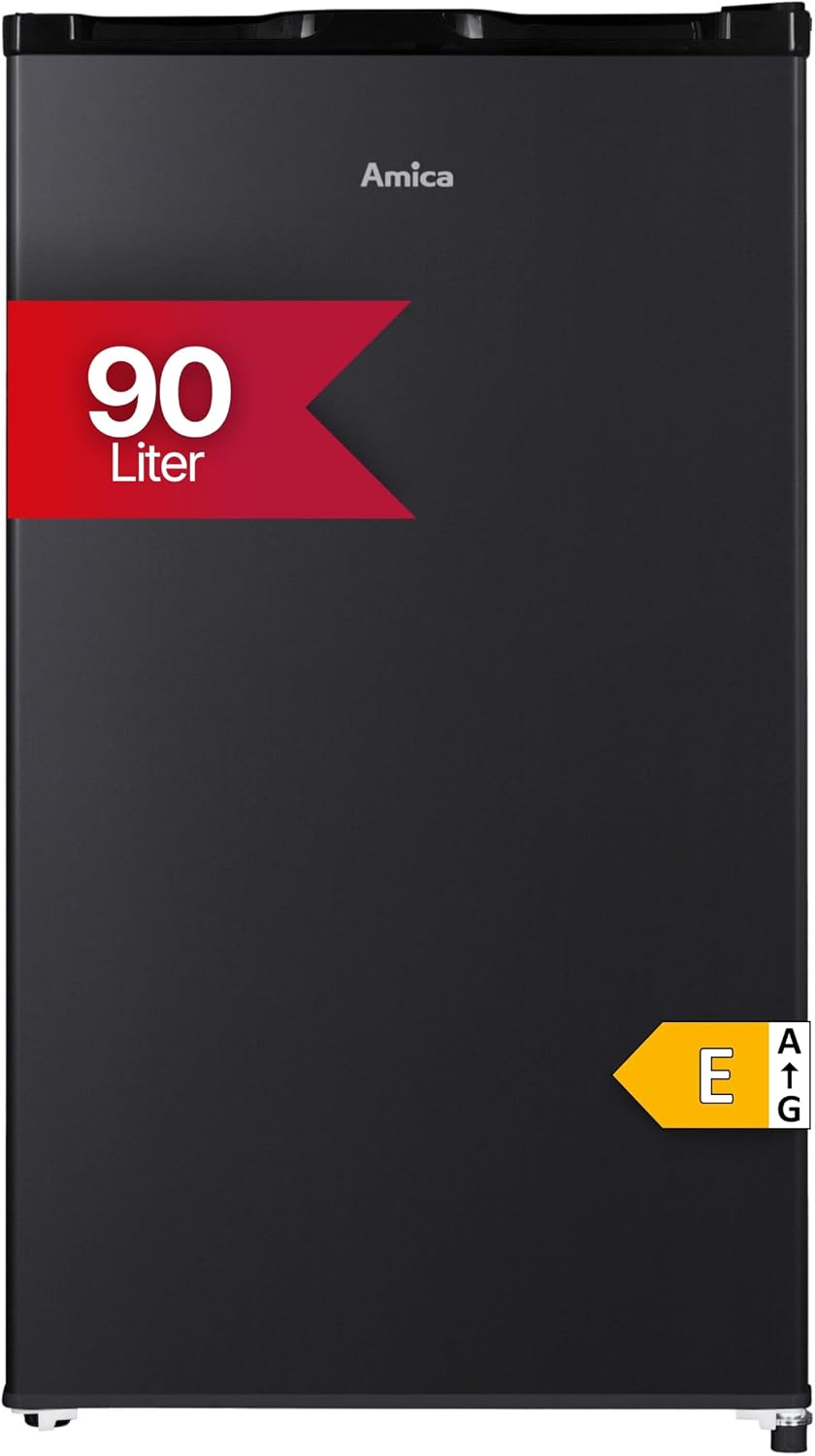 Frigorífico combinado, Amica, Vollraum-K, 5 cm, 90L, 85 × 47,5 × 44,5 cm, 37 dB, altura regulável, regulável, Preto, para uso diário