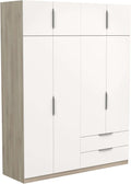 Roupeiro, Miroytengo, 158 × 51 cm, 157.3 cm, 203 cm, 51.1 cm, com gavetas, Branco, para o quarto