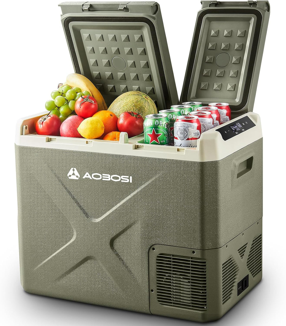 Frigorífico, AAOBOSI, Kompressor, 40L, 12V, 230V, 45 dB, com controlo por aplicação, Mehrfarbig, para uso diário