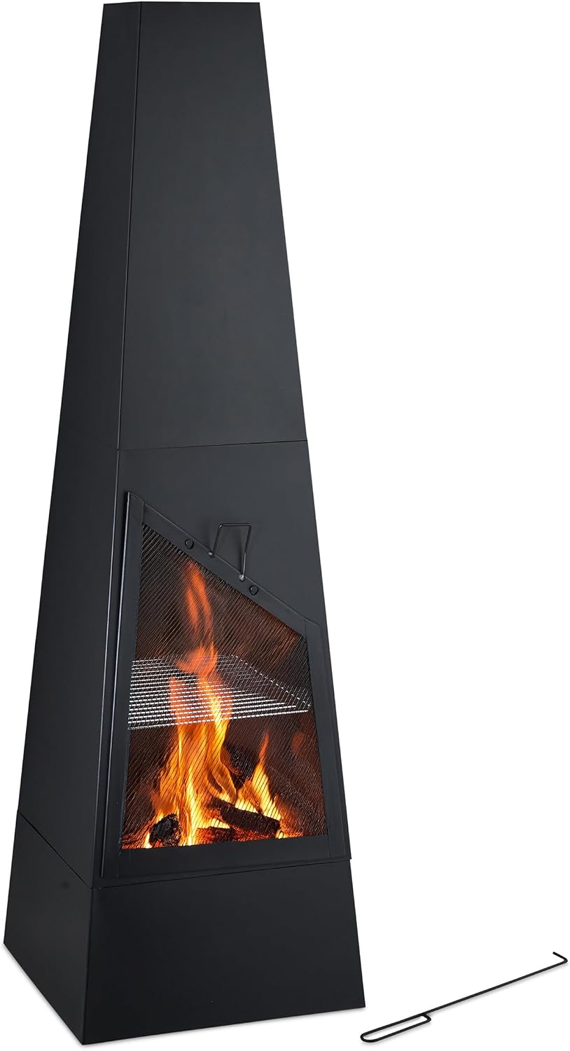 Equipamento de exterior, Relaxdays, 5 cm, 44,5 cm, 34,5 cm, 36,5 cm, 41 cm, 22,4 kg, aço, madeira, Preto, para jardim e exterior