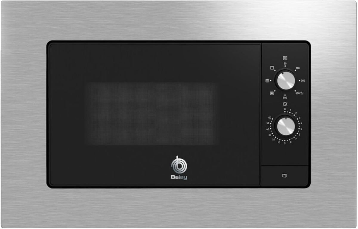 Micro-ondas com grill, Balay, 3CG6112X3, 20 L, 800 W, com iluminação LED, aço inoxidável, aço, Preto, para a cozinha