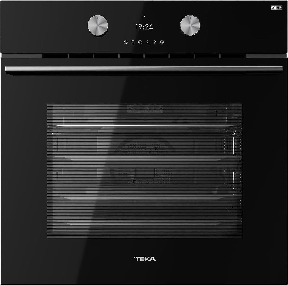 Forno de encastre, Teka, 70 L, com controlo por aplicação, plástico, vidro, Preto, para a cozinha