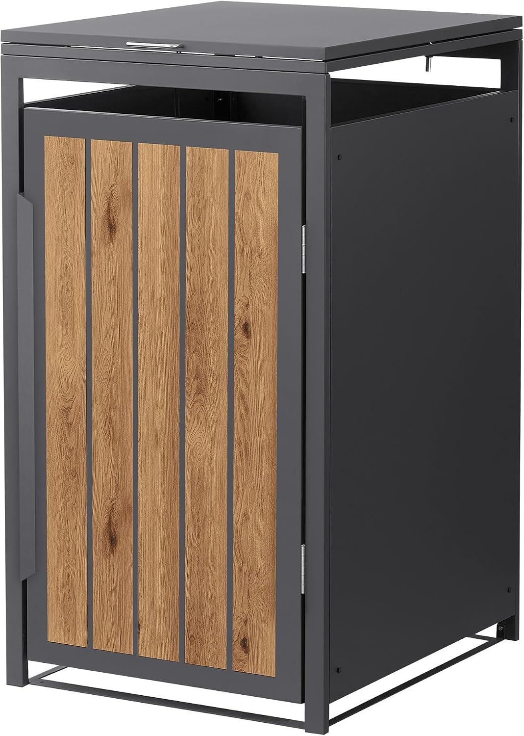 Abrigo para contentores, ML DESIGN modern living, 240L, 68 × 80 × 120 cm, aço, madeira, Antracite, para utilização no exterior