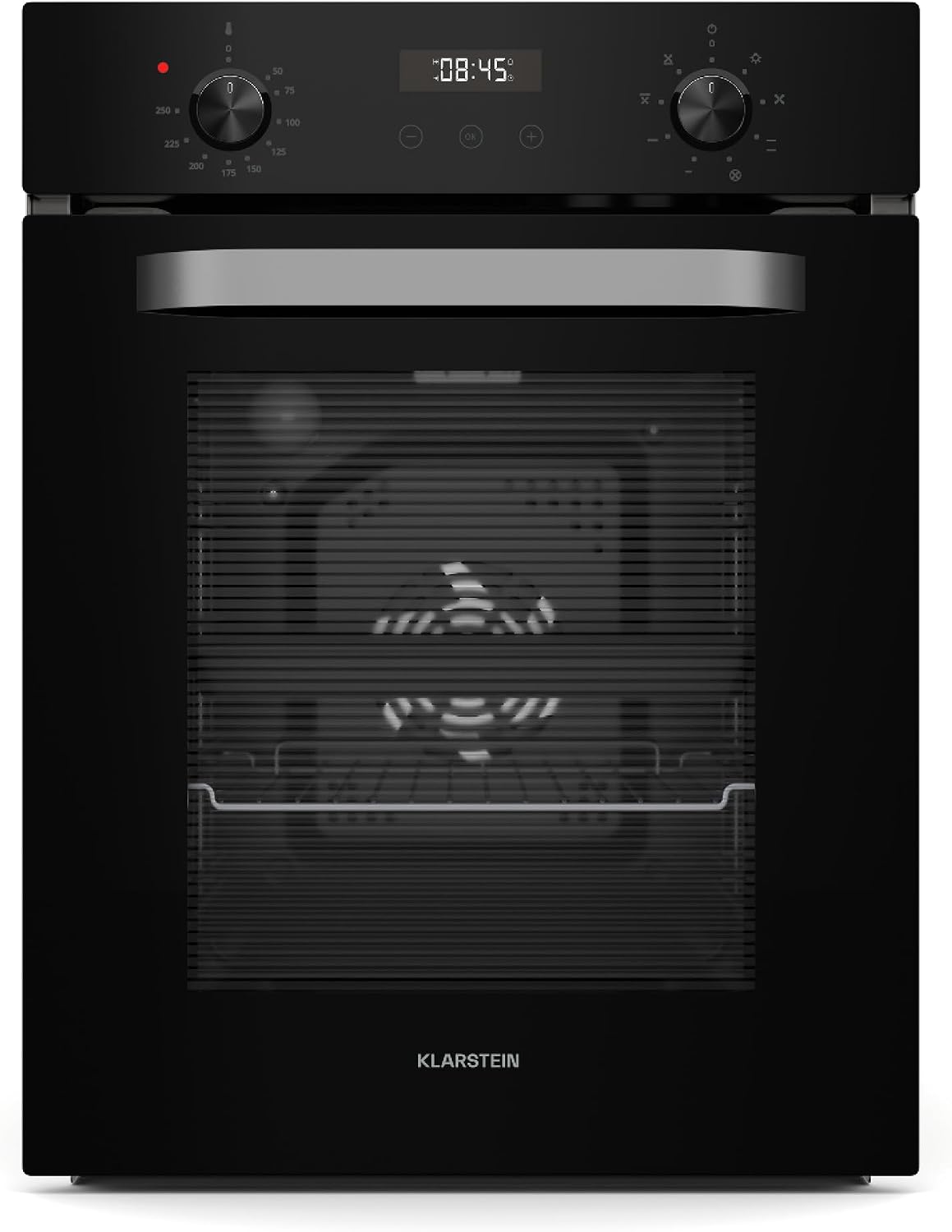 Forno de encastre, KLARSTEIN, 49 L, 45 cm, classe energética A, com temporizador, com prateleiras, vidro, Preto, para a cozinha