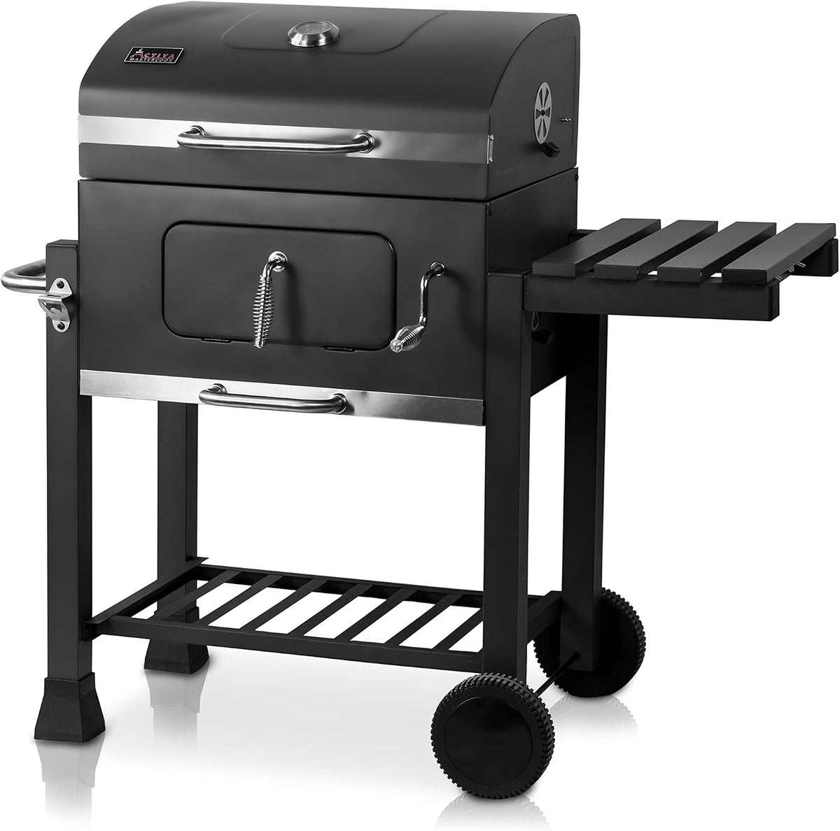 Grelhador a carvão, ACTIVA, Holzkohlegrill, altura regulável, regulável, madeira, Prateado, para utilização no exterior