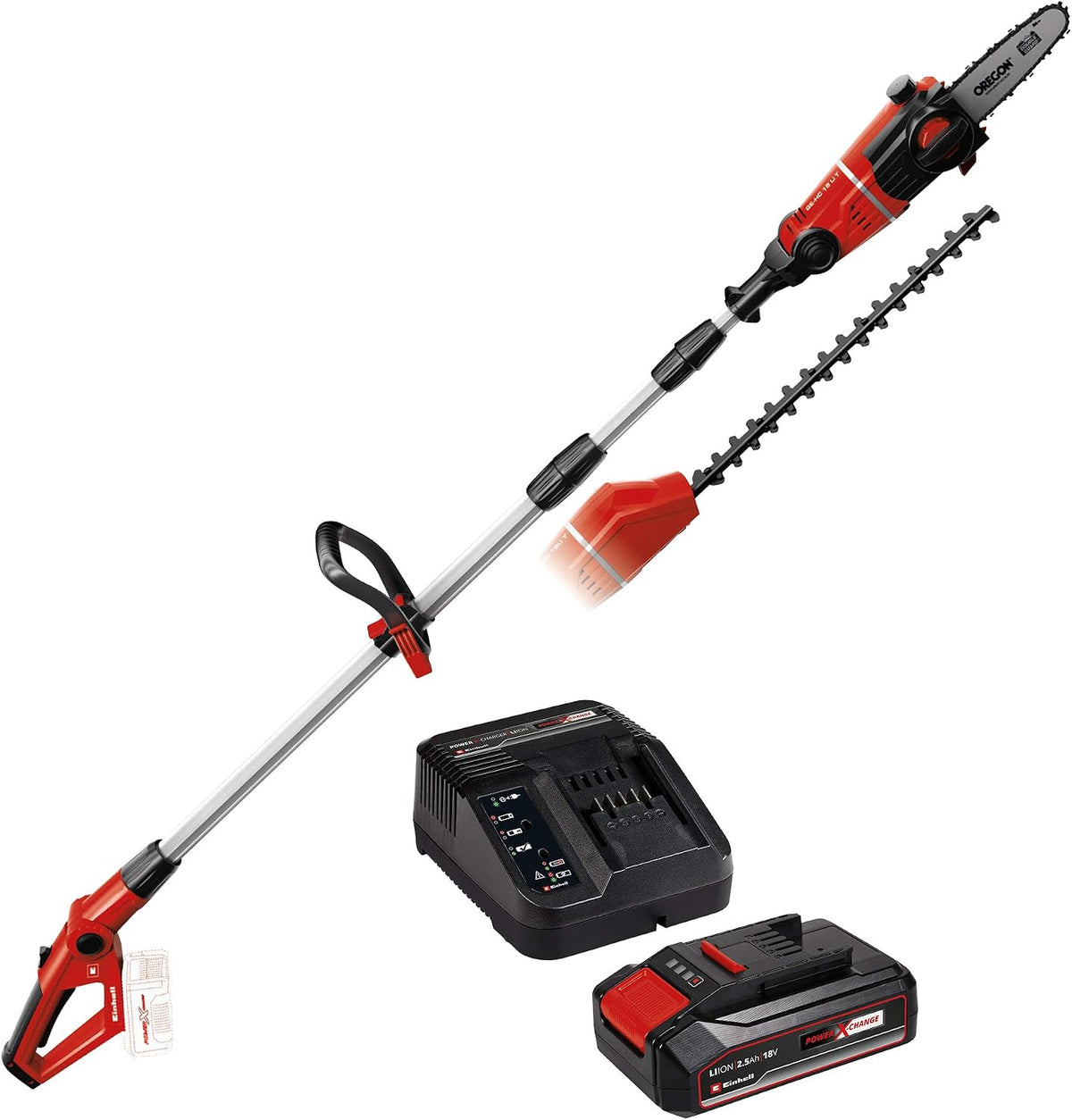 Einhell, Corta-sebes, 3410800, 18 V, 5 Ah, regulável, alumínio, Prateado, para jardim e exterior