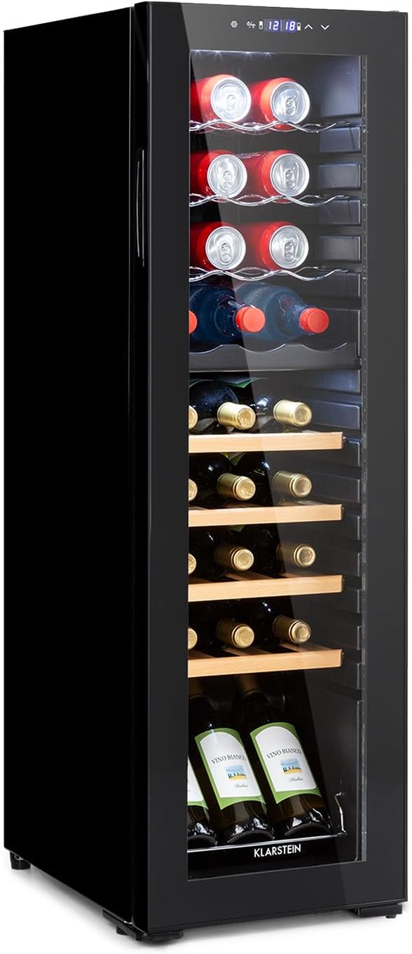 Klarstein, Frigorífico para bebidas, freistehender, 70 cm, com iluminação LED, Vermelho, para uso diário