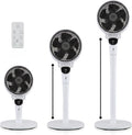 Ventoinha de pé, Fakir, prestige, 12 níveis, 24 dB, 62 cm, 33 cm, 5,4 kg, altura regulável, regulável, com comando à distância, Branco