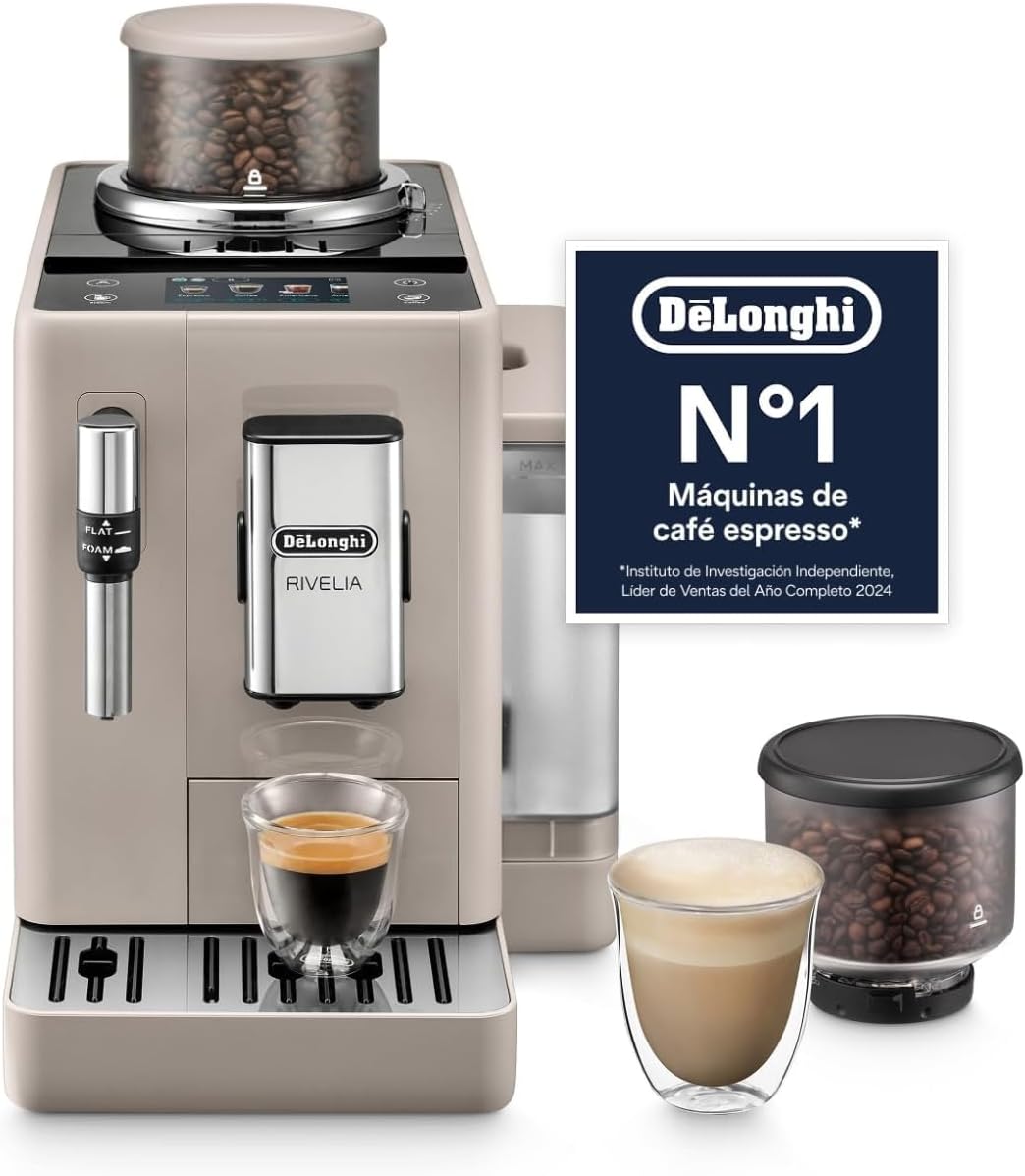 Máquina de café automática, De'Longhi, 250 g, com ecrã tátil, Bege, para a cozinha