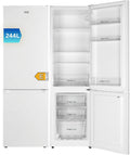 Frigorífico combinado, VOK, 244 L, 180 cm, 5 cm, Classe E, com iluminação LED, com gavetas, com prateleiras, vidro, Branco, para uso diário