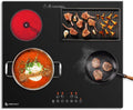 Placa de cozinha, AMZCHEF, Glaskeramikkochfeld, 7200W, 60 cm, 2200 W, 2000 W, com temporizador, aço inoxidável, aço, Preto, para a cozinha