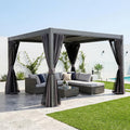 Tenda de jardim, domi outdoor living, 3 × 3 m, resistente à água, regulável, alumínio, Cinzento, para utilização no exterior