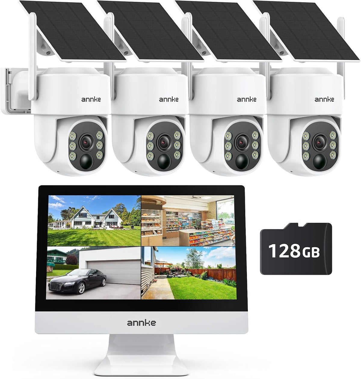 Monitor, ANNKE, 4MP, 12', com controlo por aplicação, Preto / Branco, para uso diário