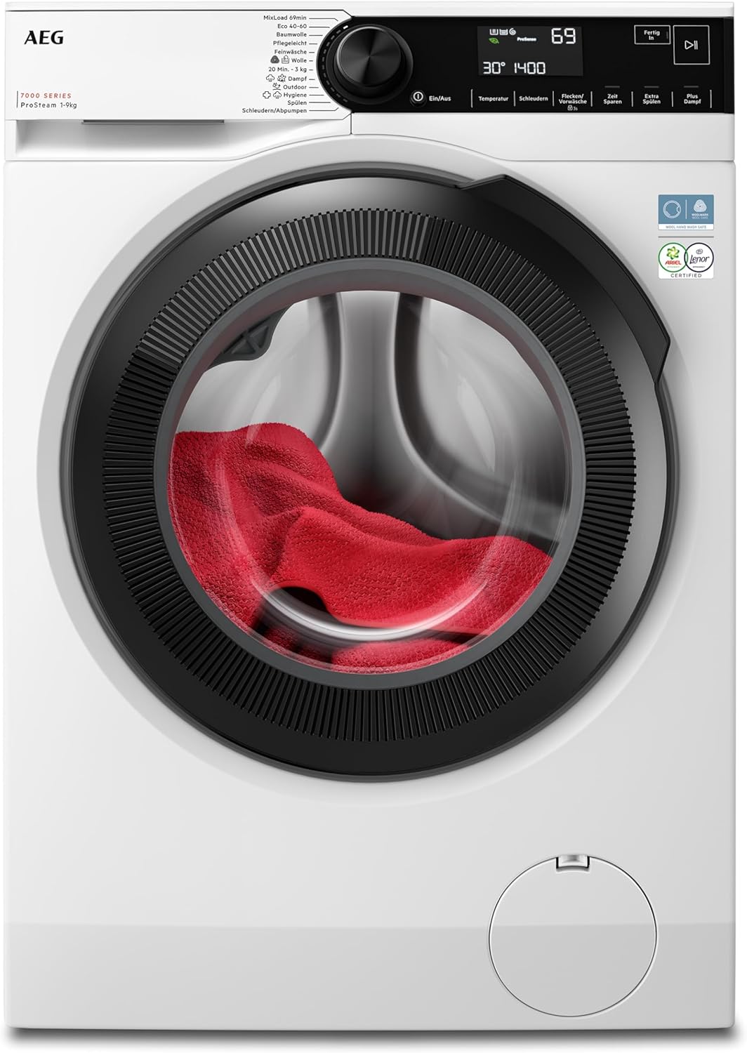 AEG, Máquina de lavar roupa, Waschmaschine, 9kg, 1400 U/min, 2 L, algodão, Mehrfarbig, para uso diário